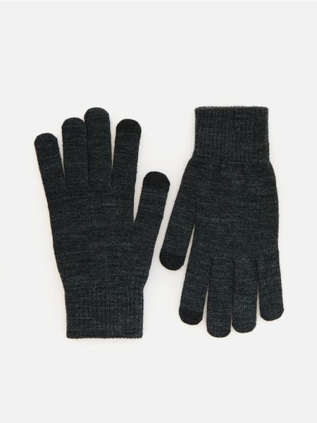 Dzianinowe rękawiczki - ciemnoszary. Szare rękawiczki Reserved, bez wzorów, z dzianiny. Za 29.99 zł.
