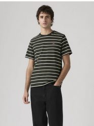 Levi's Koszulka w kolorze granatowo-kremowo-oliwkowym rozmiar: L. Niebieskie bezrękawniki Levi's®, l, bez wzorów, z bawełny, bez kołnierzyka, bez ramiączek. Za 49.95 zł.