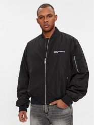 Karl Lagerfeld Jeans Kurtka bomber 240D1503 Czarny Regular Fit. Czarne kurtki Karl Lagerfeld Jeans, m, bez wzorów, z jeansu, bez kaptura. Za 699.99 zł.
