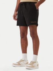 Tommy Jeans Szorty sportowe Contrast Linear DM0DM22697 Czarny Regular Fit. Czarne krótkie spodenki sportowe Tommy Jeans, m, bez wzorów, z bawełny. Za 209.99 zł.