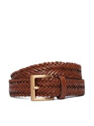 Tommy Hilfiger Pasek Th Soho Braid AM0AM14776 Brązowy. Brązowe paski Tommy Hilfiger, bez wzorów, ze skóry. Za 269.99 zł.
