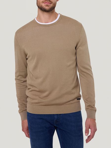 Pierre Cardin Sweter w kolorze jasnobrązowym rozmiar: L. Brązowe swetry nierozpinane Pierre Cardin, l, bez wzorów, z bawełny, bez kołnierzyka, bez ramiączek. Za 164.95 zł.