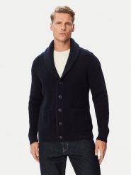 Gant Kardigan 8050331 Granatowy Regular Fit. Niebieskie swetry rozpinane GANT, m, bez wzorów, z wełny, bez kołnierzyka, bez ramiączek. Za 1,019.00 zł.