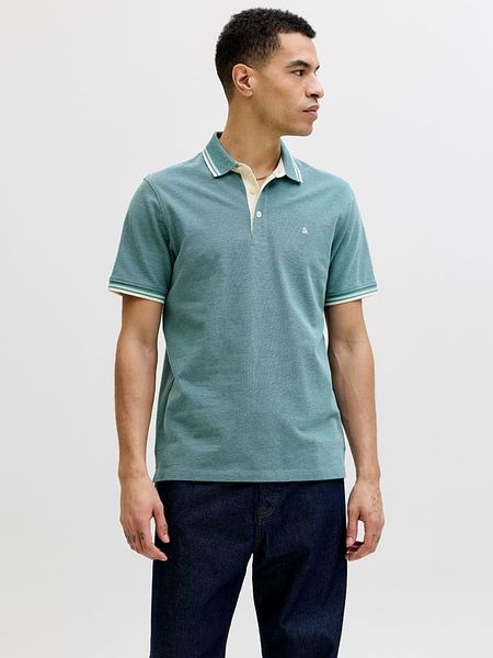 Jack & Jones Koszulka polo "Paulos" w kolorze turkusowym rozmiar: M. Niebieskie koszulki polo Jack & Jones, m, bez wzorów, z bawełny, bez kołnierzyka, bez ramiączek. Za 83.03 zł.