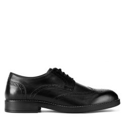 Półbuty Lasocki. Czarne eleganckie półbuty Lasocki, bez wzorów, bez obcasa, bez zapięcia. Za 249.99 zł.