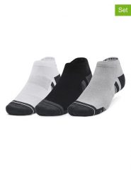 Under Armour Skarpety sportowe (3 pary) "Performance Tech" w kolorze szaro-czarnym rozmiar: M. Czarne skarpety Under Armour, bez wzorów, z materiału. Za 61.46 zł.