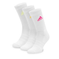 Zestaw 3 par wysokich skarpet unisex adidas. Białe skarpety Adidas, bez wzorów. Za 69.99 zł.