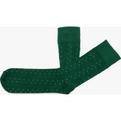 Zielone skarpety męskie w kropki SKARPETY. Zielone skarpety Ryłko, bez wzorów, z bawełny. Za 24.99 zł.