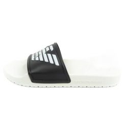 Klapki Emporio Armani XVPS04D 850 czarne. Czarne klapki z syntetyku. Za 222.50 zł.