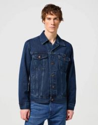 MESKA KURTKA JEANSOWA WRANGLER AUTHENTIC JACKET COALBLUE STONE 112146047. Kurtki Wrangler, m, bez wzorów, z jeansu, bez kaptura. Za 299.99 zł.