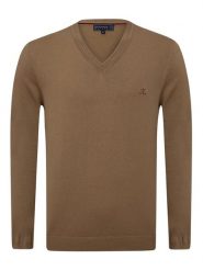 SIR RAYMOND TAILOR Sweter "Los Angeles" w kolorze khaki rozmiar: XXL. Brązowe swetry nierozpinane Sir Raymond Tailor, xxl, z aplikacjami, z bawełny, bez kołnierzyka, bez ramiączek. Za 141.52 zł.