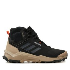 Trekkingi adidas. Czarne botki sznurowane Adidas, bez wzorów, bez obcasa, bez zapięcia. Za 419.99 zł.