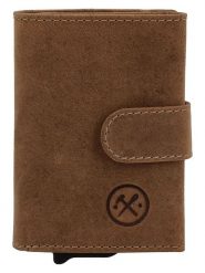 HIDE & STITCHES Skórzany portfel w kolorze jasnobrązowym - 7,5 x 10 x 2 cm rozmiar: onesize. Brązowe portfele HIDE & STITCHES, bez wzorów, z materiału. Za 130.50 zł.