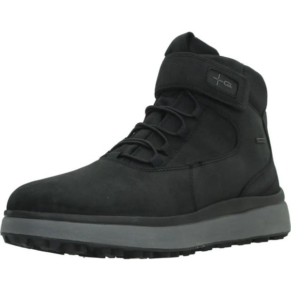 Buty GEOX U56FZC Czarny. Czarne buty turystyczne Geox, bez wzorów, ze skóry, bez zapięcia, trekkingowe. Za 510.99 zł.