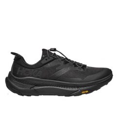 Hoka One One Transport Gore-Tex Black. Czarne buty trekkingowe HOKA, bez wzorów, z gore-texu, bez zapięcia. Za 948.67 zł.