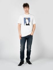 Diesel T-shirt "T-Just" | A03803-0BEAF | Mężczyzna | Biały. Białe t-shirty Diesel, m, bez wzorów, z bawełny, bez kołnierzyka, bez ramiączek. W wyprzedaży za 159.00 zł.