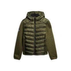 Kurtka puchowa Superdry Storm Hybrid. Zielone kurtki Superdry, s, bez wzorów, z dzianiny, z kapturem. Za 559.00 zł.