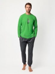 Disney Piżama "Disney" w kolorze zielono-czarnym rozmiar: XXL. Czarne piżamy Disney, xxl, bez wzorów, z bawełny, bez ramiączek. Za 143.90 zł.