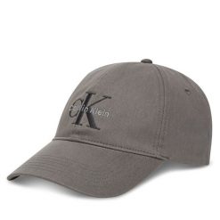 Czapka z daszkiem Calvin Klein. Szare czapki z daszkiem CALVIN KLEIN, bez wzorów. Za 179.99 zł.