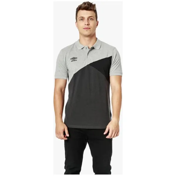 Umbro Polo Cut And Sew , szary, rozmiar XL. Szare koszulki polo sportowe Umbro, m, bez wzorów, z bawełny, bez kołnierzyka, bez ramiączek. W wyprzedaży za 79.99 zł.