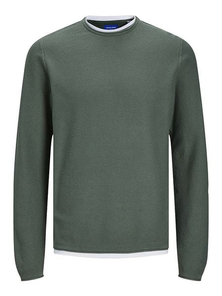 Jack & Jones Sweter w kolorze zielonym rozmiar: S. Zielone swetry nierozpinane Jack & Jones, s, bez wzorów, z bawełny, bez kołnierzyka, bez ramiączek. Za 78.47 zł.