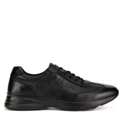 Półbuty Sergio Bardi. Czarne eleganckie półbuty Sergio Bardi, bez wzorów, bez obcasa, bez zapięcia. Za 239.00 zł.