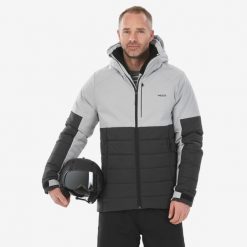 Kurtka narciarska męska Wedze 100 Warm. Czarne kurtki narciarskie i snowboardowe WED'ZE, l, bez wzorów, z materiału, narciarskie. Za 349.99 zł.