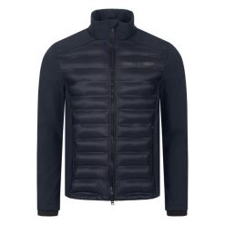 Kurtka jeździecka z mieszanki softshellowej ELT Missouri. Niebieskie kurtki ELT, s, bez wzorów, z elastanu, bez kaptura. Za 359.50 zł.