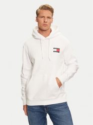 Tommy Jeans Bluza Essential DM0DM20738 Biały Regular Fit. Białe bluzy Tommy Jeans, l, bez wzorów, z bawełny, bez kaptura. Za 239.99 zł.