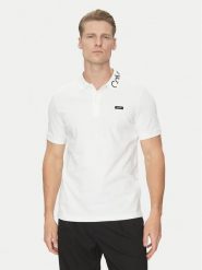 Calvin Klein Polo K10K114474 Biały Regular Fit. Białe koszulki polo CALVIN KLEIN, l, bez wzorów, z bawełny, bez kołnierzyka, bez ramiączek. Za 219.99 zł.