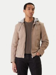 Milestone Kurtka skórzana Rivoli 612205 60785 Beżowy Regular Fit. Brązowe kurtki Milestone, m, bez wzorów, z weluru, bez kaptura. Za 1,479.00 zł.