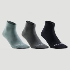 Skarpety sportowe Artengo RS160 Mid 3 pary. Czarne skarpetki sportowe ARTENGO, bez wzorów, z bawełny. Za 34.99 zł.