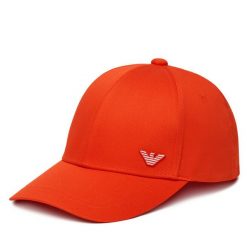 Czapka z daszkiem Emporio Armani. Brązowe czapki z daszkiem Emporio Armani, bez wzorów. Za 269.99 zł.