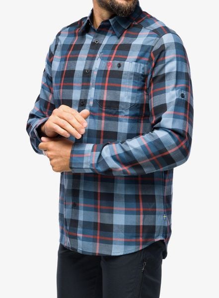Koszula turystyczna Fjallraven Fjallglim Shirt. Niebieskie koszule Fjällräven, s, bez wzorów, z materiału, bez kołnierzyka, bez ramiączek. Za 460.89 zł.