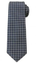 Elegancki Krawat Męski w w Kwadraciki -6,5 cm- Chattier, Granatowo-Biały. Niebieskie krawaty i muchy Chattier, bez wzorów, z tkaniny. Za 49.00 zł.