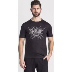T-SHIRT Emporio Armani. Czarne t-shirty Emporio Armani, l, bez wzorów, z bawełny, bez kołnierzyka, bez ramiączek. Za 384.30 zł.