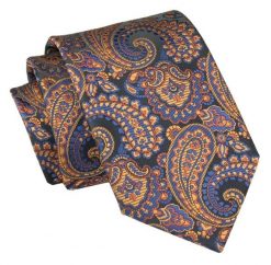 Męski Krawat Angelo di Monti - Paisley, Pomarańcz. Krawaty i muchy Angelo di Monti, bez wzorów, z tkaniny. Za 45.00 zł.