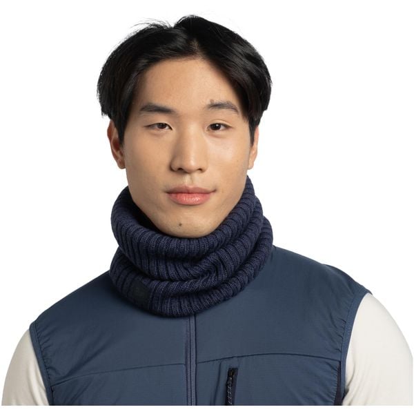 Komin na szyję - Bandana BUFF Knitted Neckwarmer Comfort Norval. Niebieskie szaliki Buff, bez wzorów. W wyprzedaży za 155.94 zł.