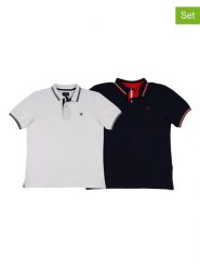 The Time of Bocha Koszulki polo (2 szt.) w kolorze granatowym i białym rozmiar: XL. Białe koszulki polo sportowe The Time of Bocha, xl, bez wzorów, z bawełny, bez kołnierzyka, bez ramiączek. Za 165.99 zł.