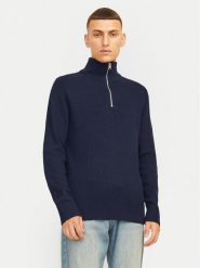 Jack&Jones Sweter Perfect 12257773 Granatowy Regular Fit. Niebieskie swetry rozpinane Jack&Jones, m, bez wzorów, z bawełny, bez kołnierzyka, bez ramiączek. Za 129.99 zł.