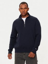 Tommy Jeans Sweter DM0DM20596 Granatowy Regular Fit. Niebieskie swetry rozpinane Tommy Jeans, m, bez wzorów, z bawełny, bez kołnierzyka, bez ramiączek. Za 559.99 zł.
