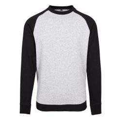 Męska Koszulka Raglan Z Okrągłym Dekoltem. Czarne bluzy BUILD YOUR BRAND, m, bez wzorów, bez kaptura. Za 145.99 zł.