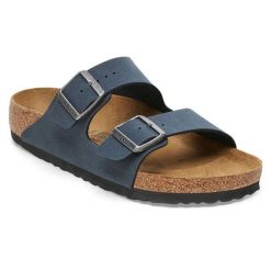 Klapki dla dorosłych Birkenstock Arizona BS. Niebieskie klapki Birkenstock, z materiału. Za 279.00 zł.