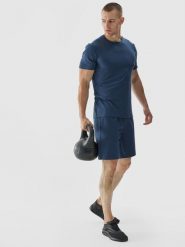 4F Spodenki treningowe regular szybkoschnące męskie - granatowe XXL. Niebieskie krótkie spodenki sportowe 4F, m, bez wzorów, z dzianiny. W wyprzedaży za 39.99 zł.