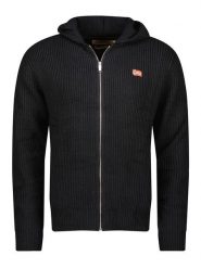 Geographical Norway Kardigan "Flexibus" w kolorze czarnym rozmiar: S. Czarne swetry rozpinane Geographical Norway, s, bez wzorów, ze splotem, bez kołnierzyka, bez ramiączek. Za 92.86 zł.