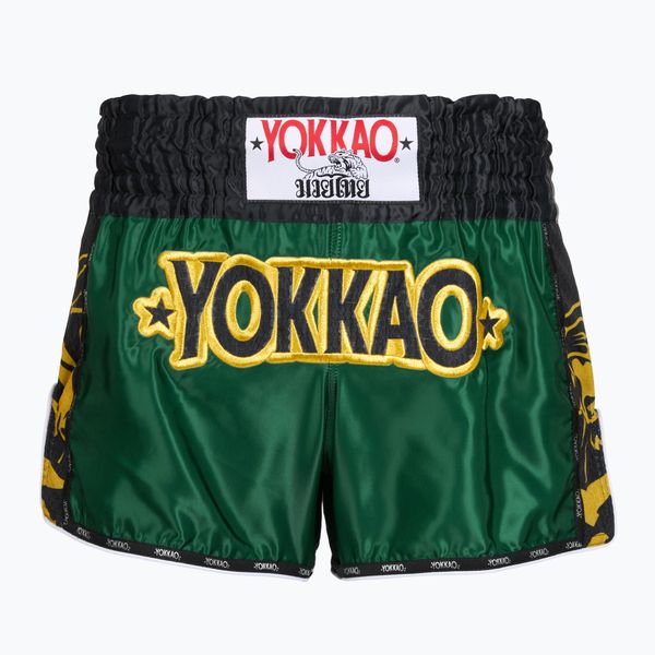 Spodenki treningowe meskie YOKKAO Original Muay Thai. Zielone krótkie spodenki sportowe YOKKAO, m, bez wzorów, z materiału. Za 289.99 zł.