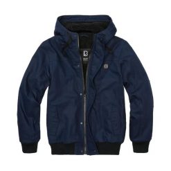 Kurtka Brandit Essential. Niebieskie kurtki Brandit, l, bez wzorów, z futra, z kapturem. Za 544.55 zł.