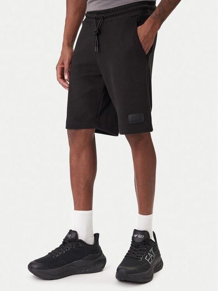 EA7 Emporio Armani Szorty sportowe 7M001365 AF22262 UC001 Czarny Regular Fit. Czarne krótkie spodenki sportowe EA7 Emporio Armani, m, bez wzorów, z bawełny. Za 453.99 zł.