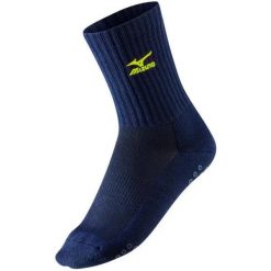 Średniej Długości Skarpety Siatkarskie Unisex Dla Dorosłych. Niebieskie skarpety Mizuno, bez wzorów. Za 54.99 zł.