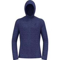 Bluza męska Odlo TENCIA Mid layer hoody full zip. Niebieskie bluzy z kapturem ODLO, m, bez wzorów, z materiału, z kapturem. Za 479.99 zł.
